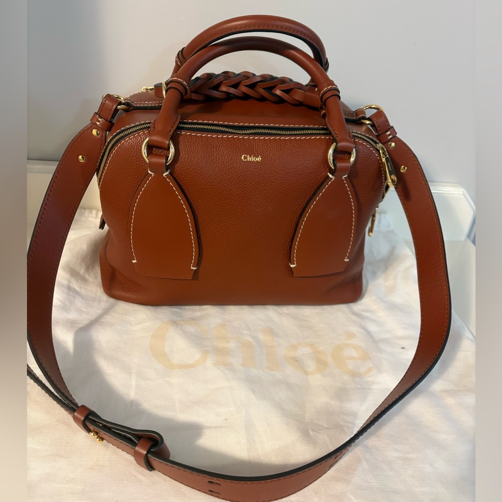 Chloe Daria Brown Leather Shoulder Bag - Medium